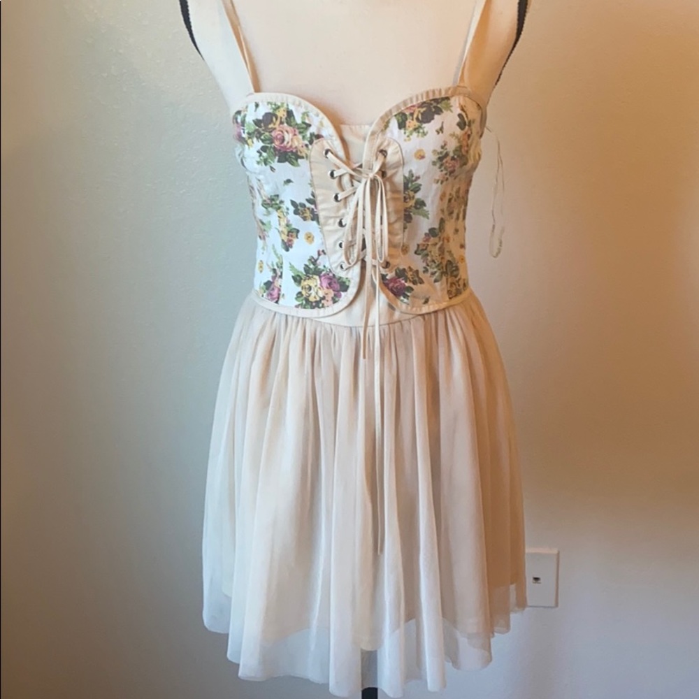 Summer dress with floral detail.
